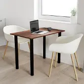 AKKE Table en noyer avec pieds noirs LxlxH : 80x40x74 cm
