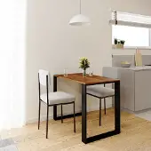 AKKE Table LOFT chêne antique avec pieds noirs LxlxH : 90x60x75 cm