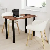 AKKE Table en chêne antique avec pieds noirs LxlxH : 70x60x74 cm