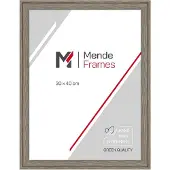 MendeFrames Cadre en bois massif avec verre de qualité musée, dimensions 10x20 cm, finition gris imitation bois, modèle H120