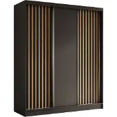 AX Living Armoire à portes coulissantes Cabinio noir chene artisan 180