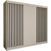 AX Living Armoire portes coulissantes Cabinio blanc/noir 240 cm