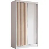 AX Living Portes coulissantes armoire chambre Cabinio blanc chene 120