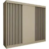 AX Living Armoire portes coulissantes Cabinio beige/noir 240 cm