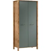 AX Living Armoire de plain-pied Iseonia S2P, chene Wotan & Green