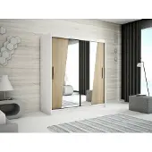Minio Armoire 150 cm RHOMB Blanc mat / Chêne Sonoma