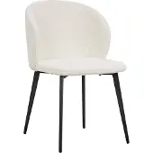 Zesso Stozy Bouclé Chaise de salle à manger Kamala Blanc