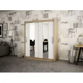 Minio Armoire 150 cm POLE Chêne Sonoma / Blanc mat