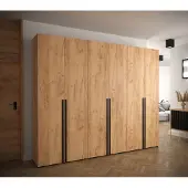 Minio Armoire 300 cm MANHATTAN Oak Craft Gold + poignée noire