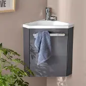 MOB-IN Meuble lave-mains d'angle suspendu SKINO