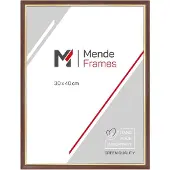 MendeFrames Cadre en bois H007, verre de qualité musée, dimensions 10x10 cm, finition noyer avec bordure dorée