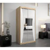 Minio Armoire 100 cm MONACO Chêne Sonoma / Blanc