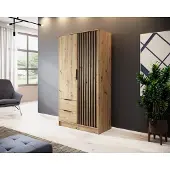 Minio Armoire NELLY 2D Artisan chêne / noir