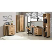 Minio Armoire LAMIA 1 Chêne Wotan / Noir mat Couleur