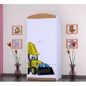 BDW Armoire, 2 portes, 2 tiroirs, penderie, 180x90 cm, hêtre