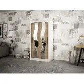 Minio Armoire 100 cm SEWILLA Blanc mat / Chêne Sonoma