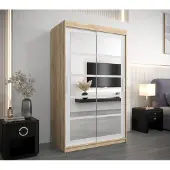Minio Armoire 120 cm ROMA 2 Chêne Sonoma / Blanc