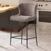 Zesso Stozy Bouclé Barhocker Alpha Sand