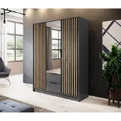 Minio Armoire avec miroir NELLY 3D Artisan chêne / graphite