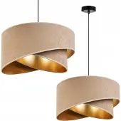 Light11 HOME Suspension Lustre Velours doré Abat-jour