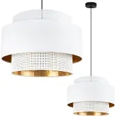 Light11 HOME Asti Trio Lampe À Suspendre Blanc Or 45Cm Résille