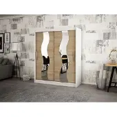 Minio Armoire 150 cm SEWILLA Blanc mat / Chêne Sonoma