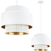 Light11 HOME Asti Trio Lampe À Suspendre Blanc Or 35Cm Résille