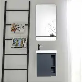 MOB-IN Ensemble lave-mains HAMPTON avec robinet chromé et miroir