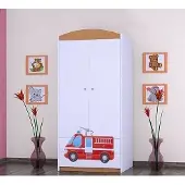 BDW Armoire, 2 portes, 2 tiroirs, penderie, 180x90 cm, hêtre