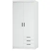 AX Living Storicos 2P3T Armoire blanche avec tiroirs 89,7 cm