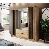 Minio Armoire avec miroir NELLY 4D Artisan chêne / noir
