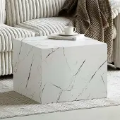 Zesso Milton & Oldbrook Couchtisch 60 cm Pori Marmorlook Weiß
