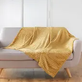 Zesso Couverture douillette 125 x 150 cm Atlas jaune