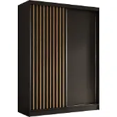 AX Living Armoire portes placard coulissantes Cabinio noir chene 160