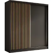AX Living Armoire portes coulissantes Cabinio noir/chene artisan 200cm