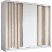 AX Living Armoire portes coulissantes Cabinio blanc/chene artisan 240