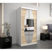 Minio Armoire 100 cm ELYPSE Blanc mat / Chêne Sonoma