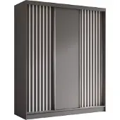 AX Living Armoire à portes coulissantes Cabinio gris blanc 180 cm