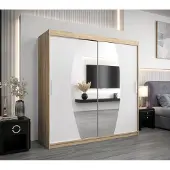 Minio Armoire 200 cm ELYPSE Chêne Sonoma / Blanc mat