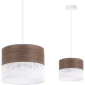 Light11 HOME Lampe À Suspension Simple, Abat-Jour En Placage De Noyer 20Cm
