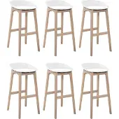 MOB-IN Lot de tabourets de bar en bois 65cm RIVA