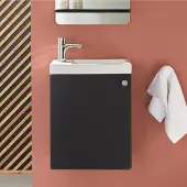 MOB-IN Meuble lave-mains AVA noir + robinet chromé