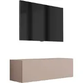 3Xeliving Meuble TV : brun caramel, 100 x 34 x 32 cm