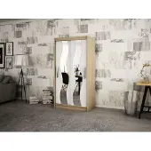 Minio Armoire 100 cm SEWILLA Chêne Sonoma / Blanc mat