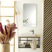 MOB-IN Ensemble lave-mains WILO grande largeur avec miroir 60cm