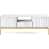 Minio Armoire TV NOVA Blanc avec pieds dorés