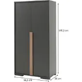Zesso Dream Tree Armoire 2 portes Verona Anthracite