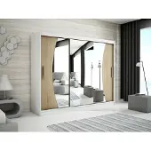 Minio Armoire 250 cm WAVE Blanc / Chêne Sonoma