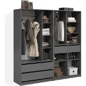 Livinity Armoire à vêtements Trento Anthracite Lot de 2, Model 58979