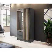 Minio Armoire avec miroir NELLY 2D Artisan chêne / graphite